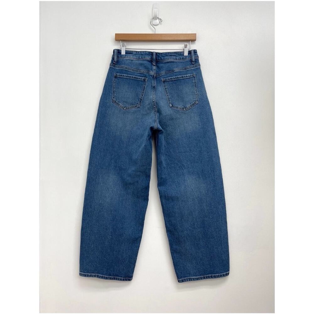 Quince Bella Stretch Barrel Jeans High Rise Atlantic Blue Organic Cotton Size 29 - Picture 3 of 11